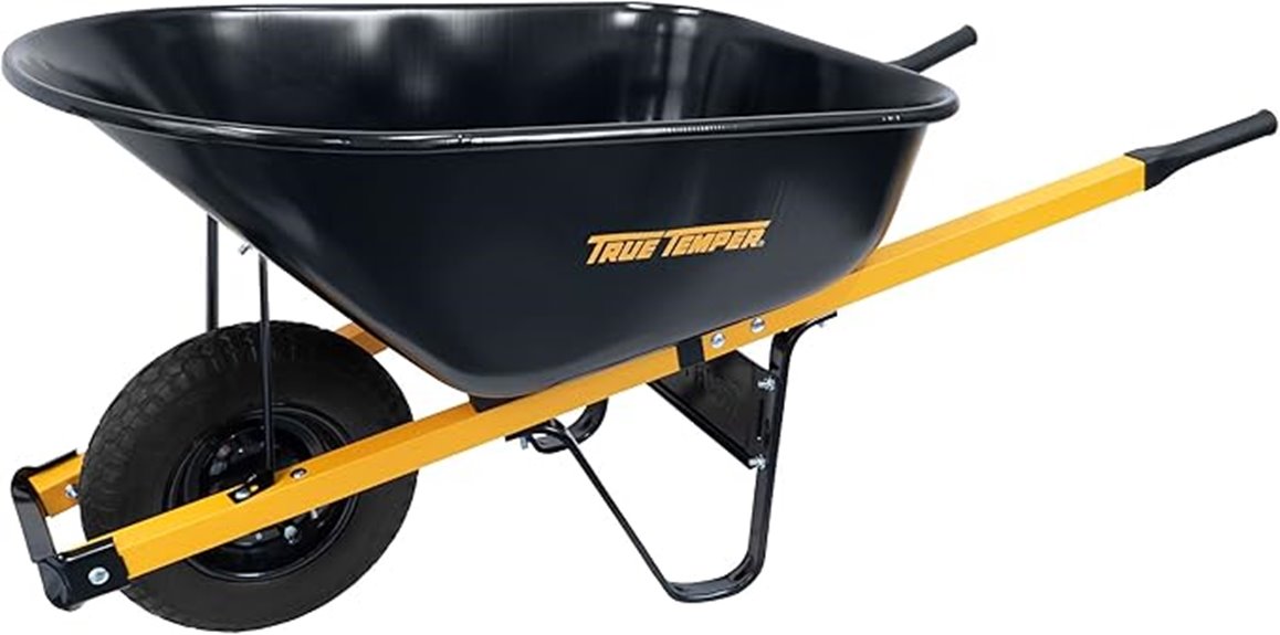 6 cu ft true temper wheelbarrow