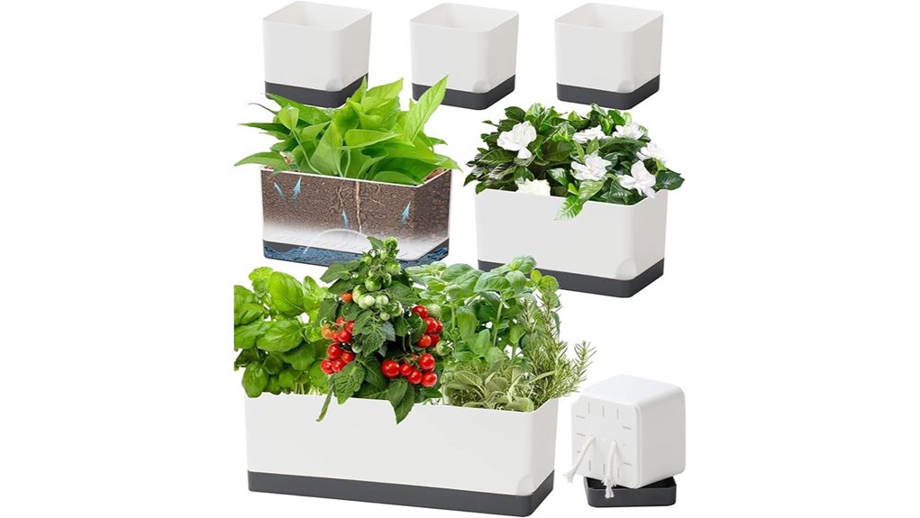 7 pack self watering herb planters
