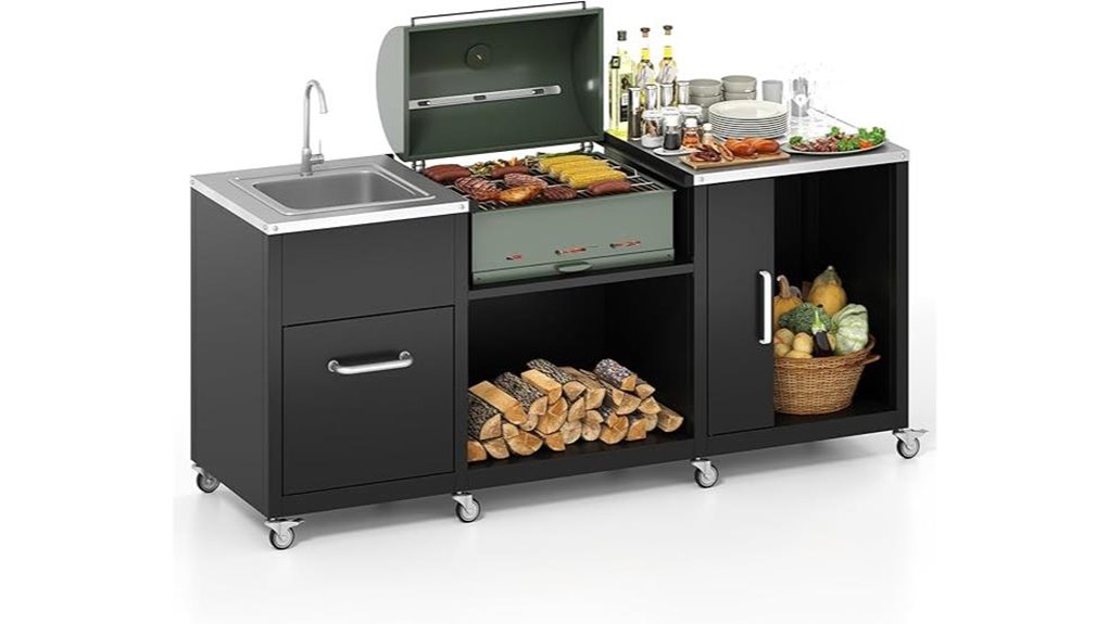 80 inch grill table sink