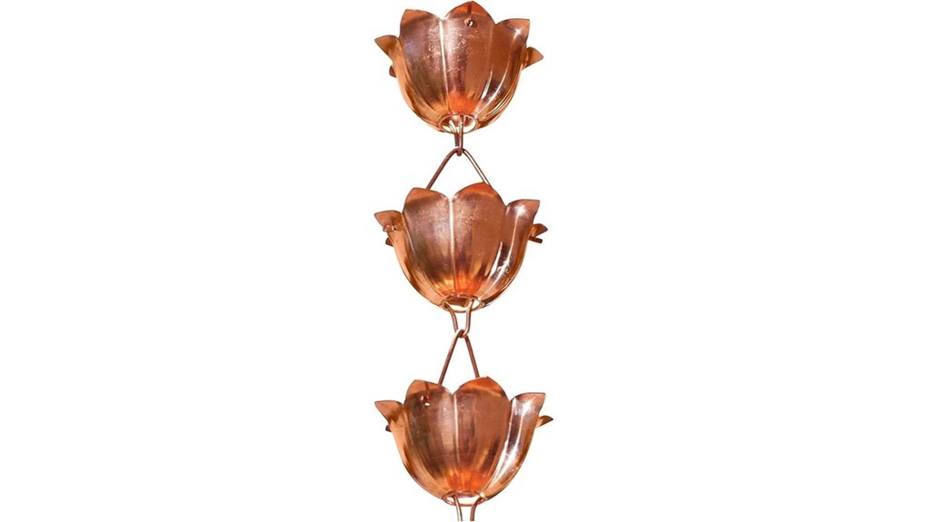 8 5ft copper lotus chain