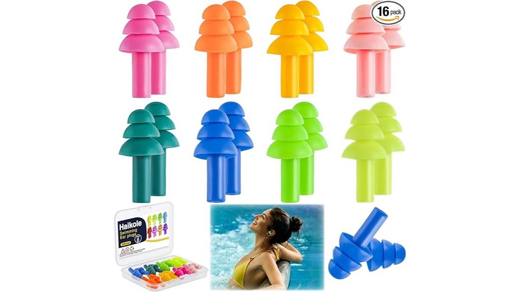 8 pair reusable silicone earplugs