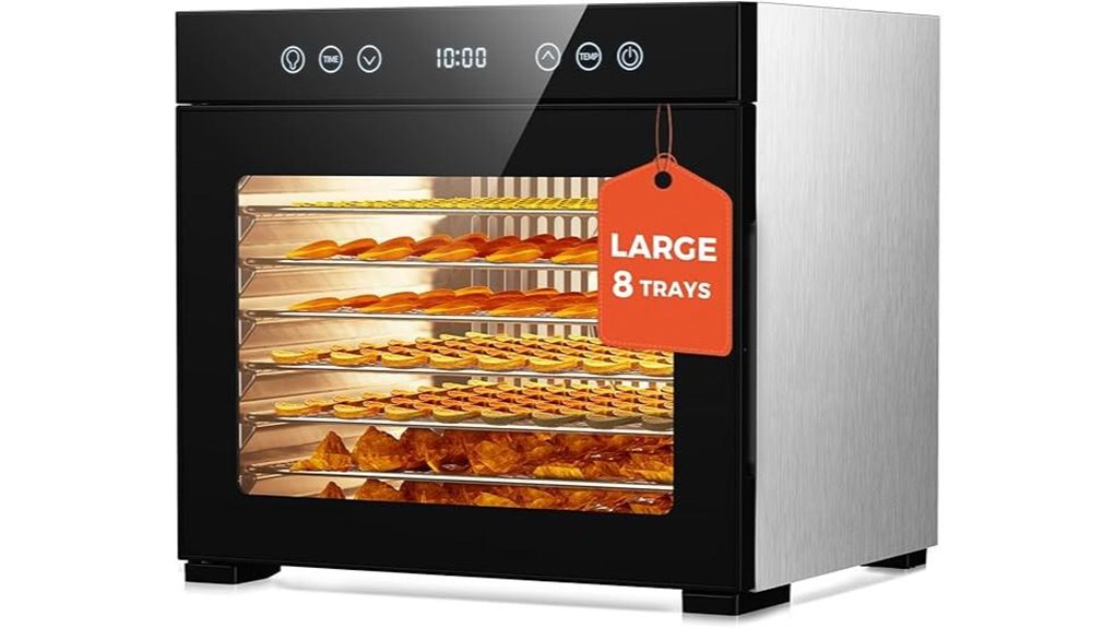 8 tray stainless timer dehydrator