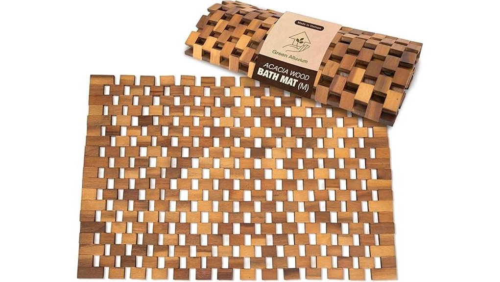 acacia non slip shower mat