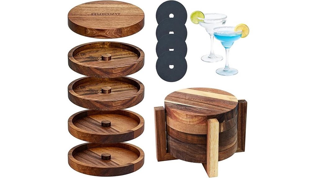 acacia wood rimmer set