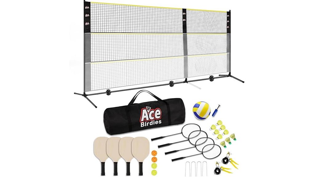 adjustable badminton pickleball set