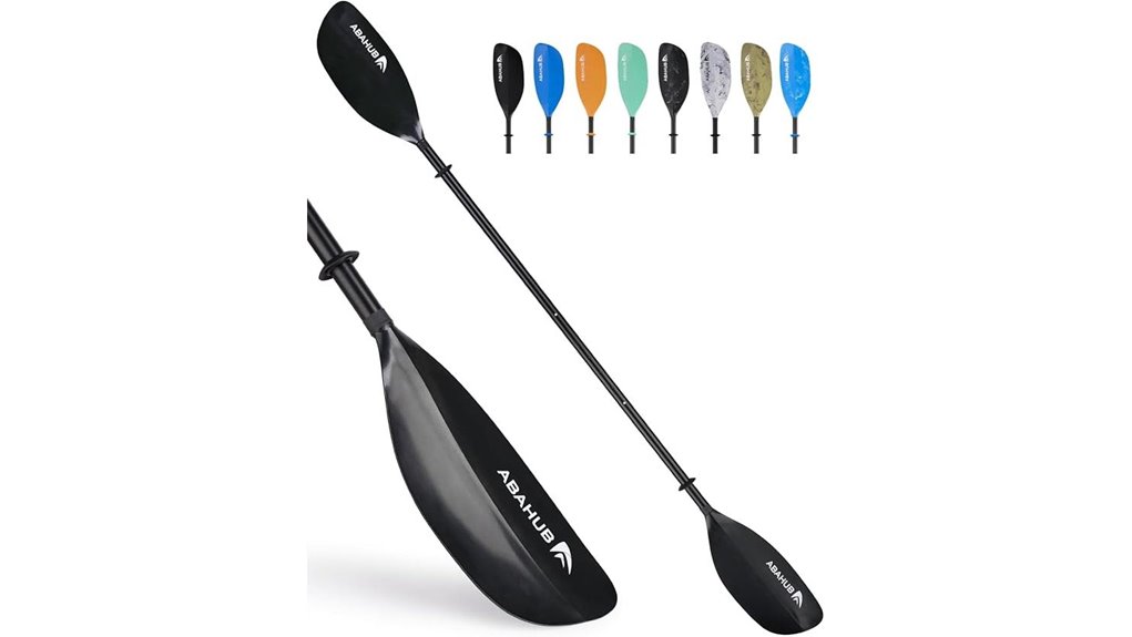 adjustable black kayak paddle