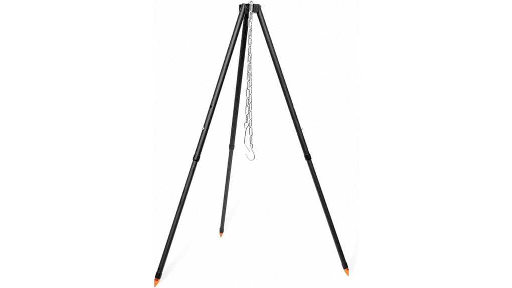 adjustable five section campfire tripod