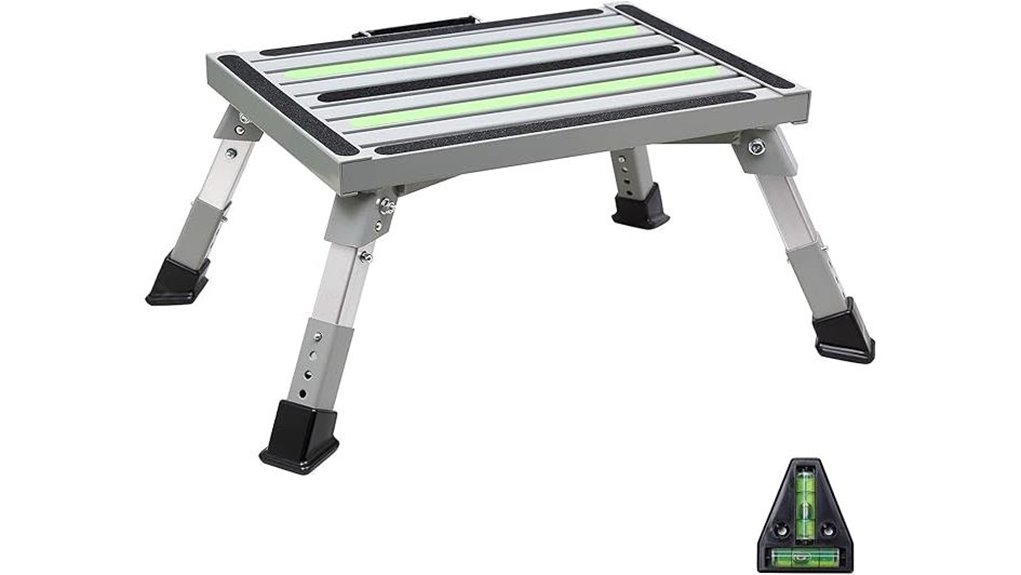 adjustable folding wheeled step