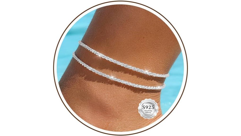 adjustable gold plated silver anklet