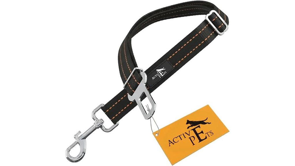 adjustable orange dog seatbelt