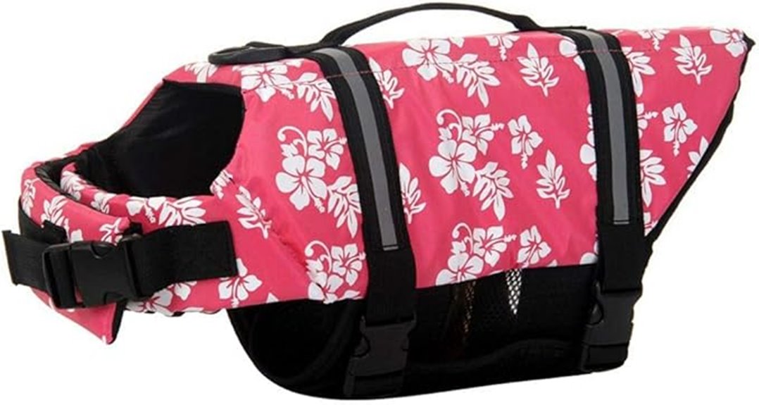 adjustable pink reflective dog