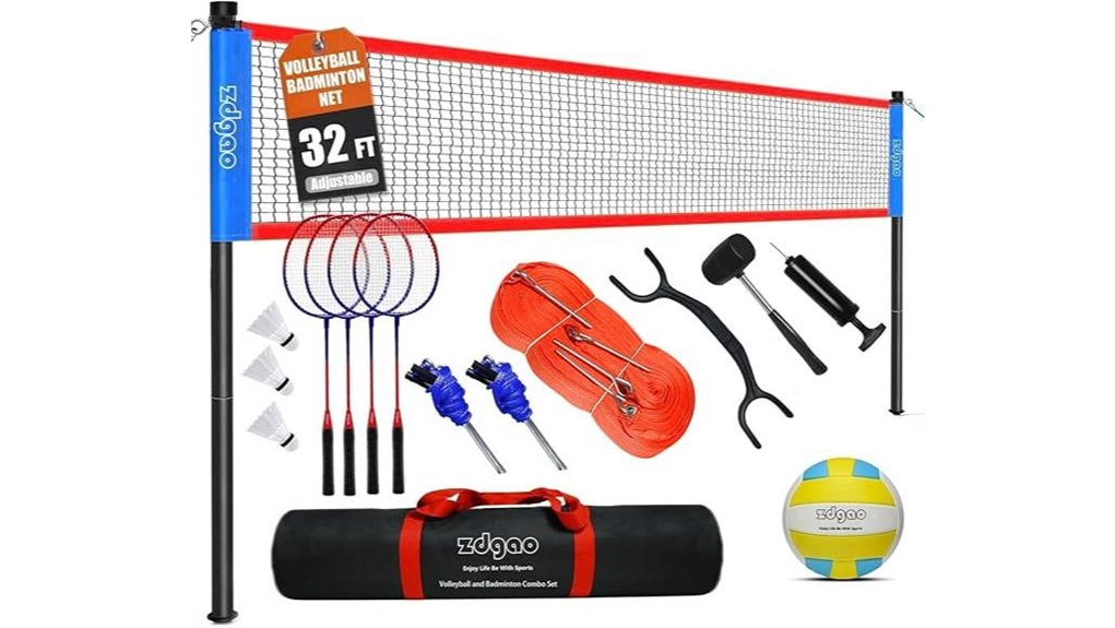 adjustable volleyball badminton combo