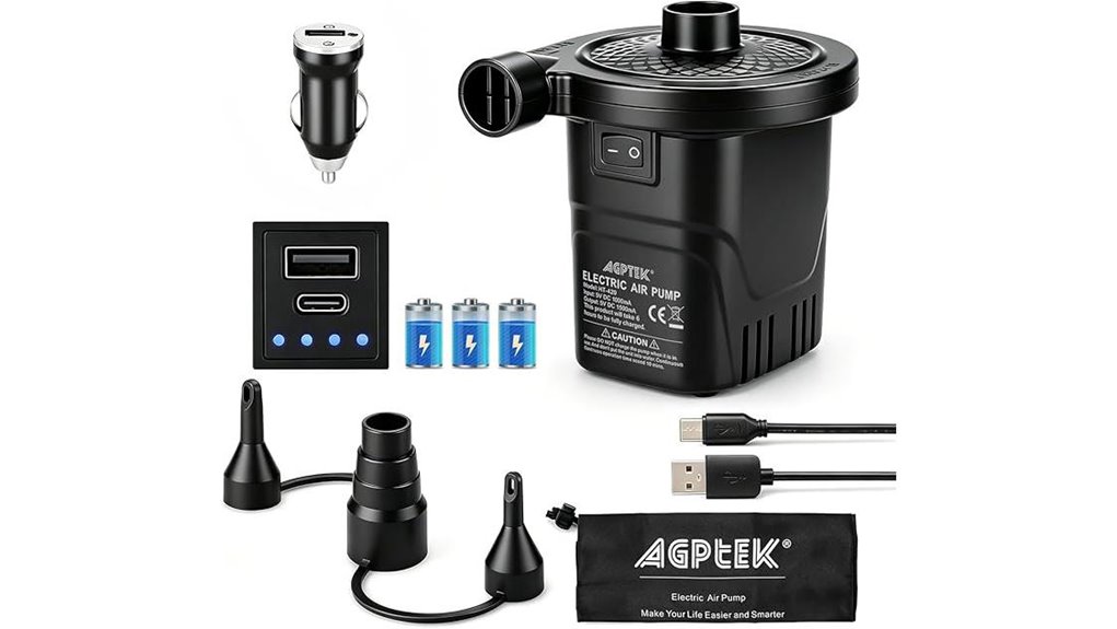 agptek rechargeable 4000mah pump