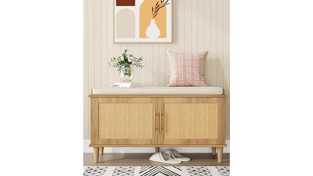 akxomel two tier rattan bench