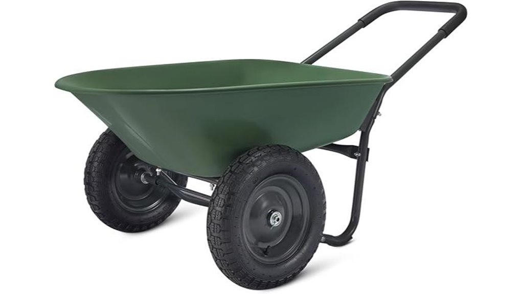 amazon 330lb green wheelbarrow