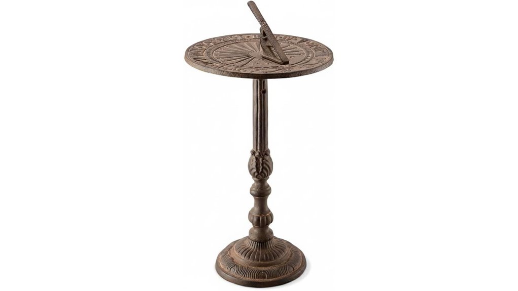 antiqued sundial on stand