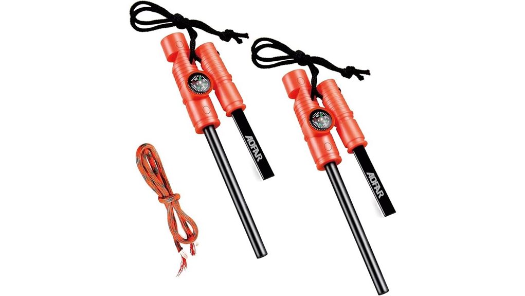 aofar paracord firestarter whistle