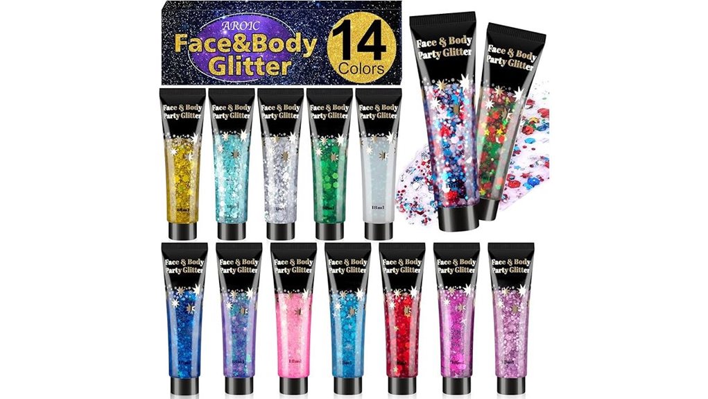 aroic 14 color body glitter