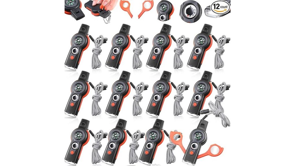 arrowbash 12 whistle compass lanyard