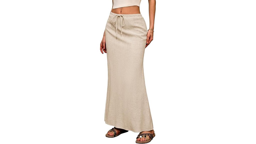 back slitted linen maxi skirt