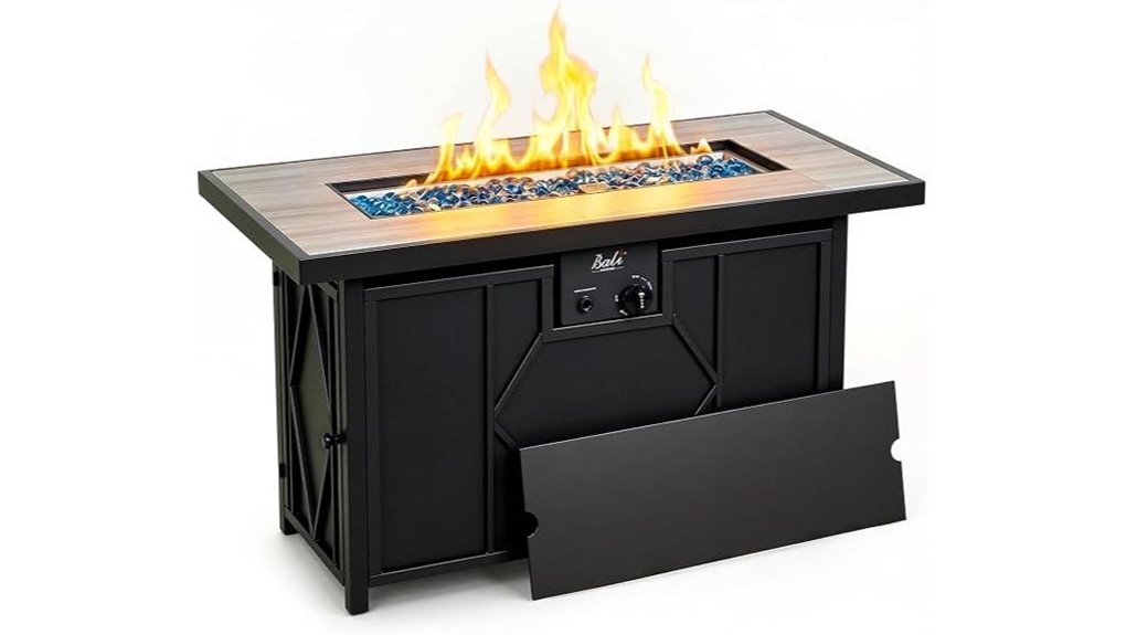 bali 42 inch black firepit