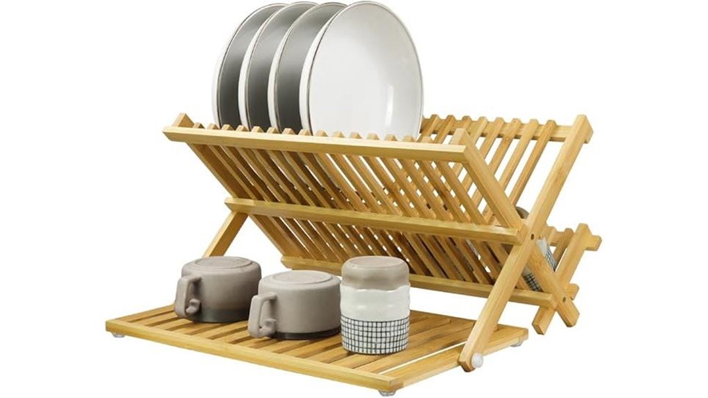bamboo 3 tier collapsible rack