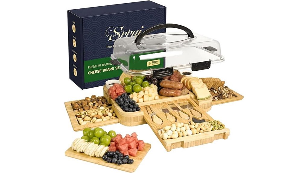 bamboo charcuterie board set