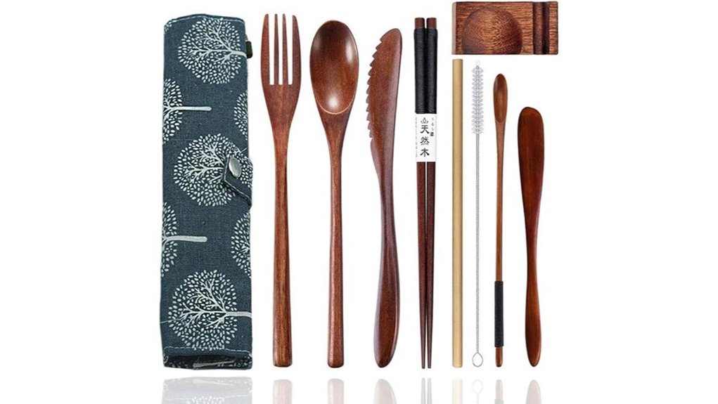 bamboo flatware travel set