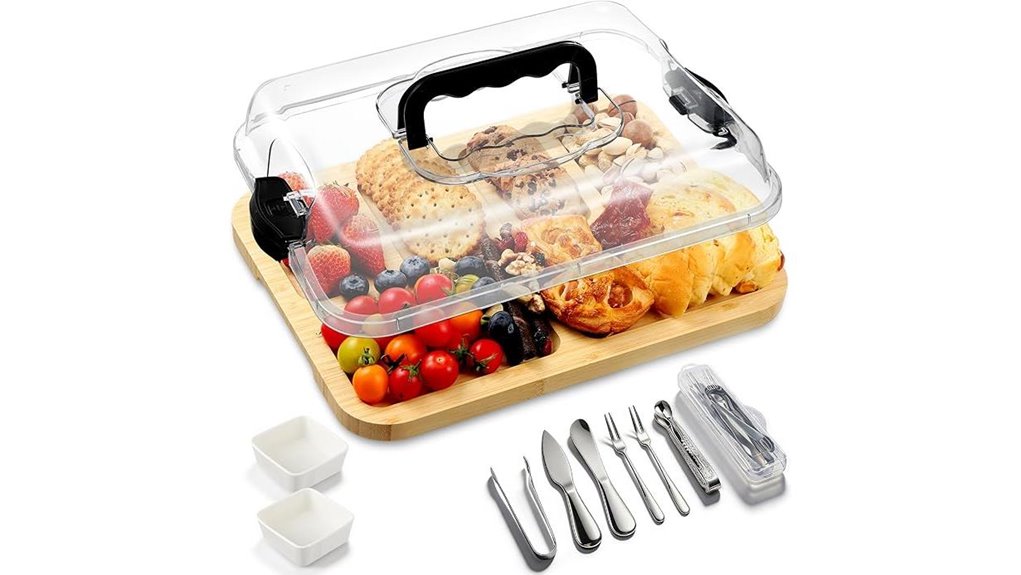 bamboo portable cheese set