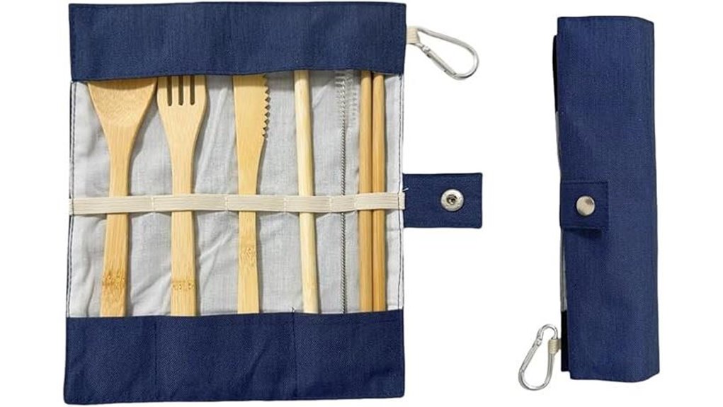 bamboo travel cutlery case
