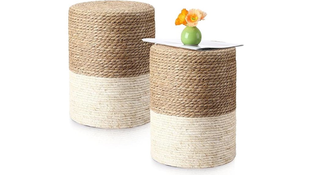 barydat 2 piece seagrass pouf