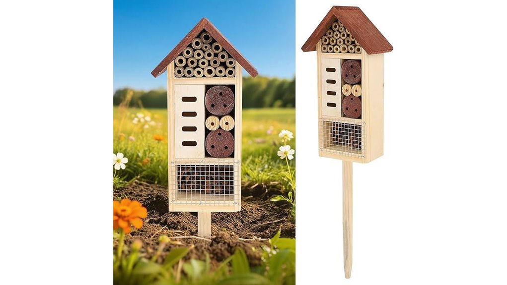 bee friendly wooden bug habitat