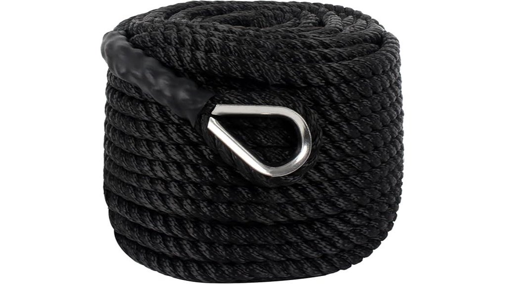 black 100ft anchor rope