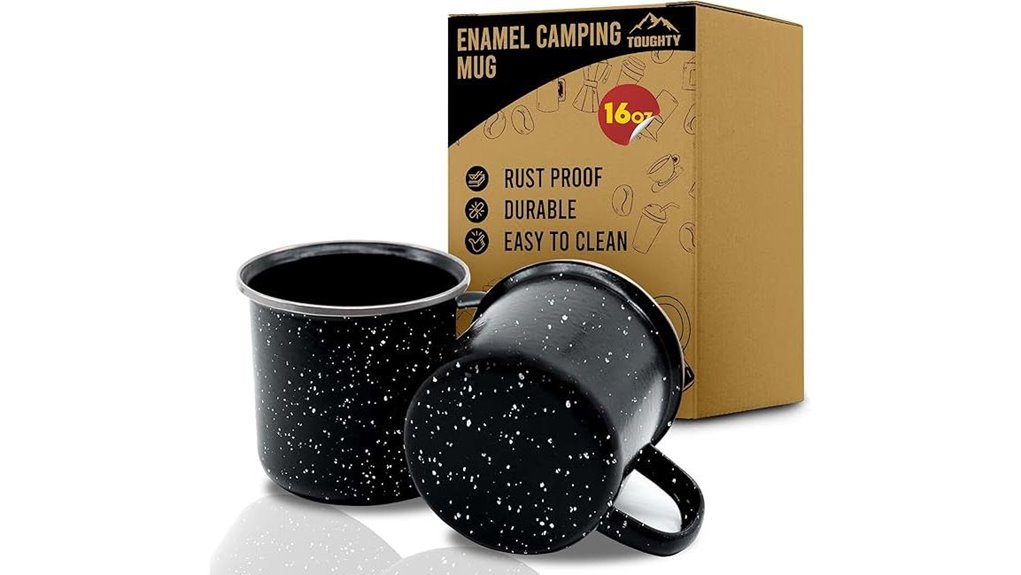 black 16oz enamel mug