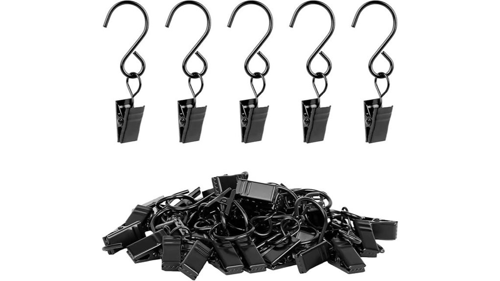 black 304ss curtain clips
