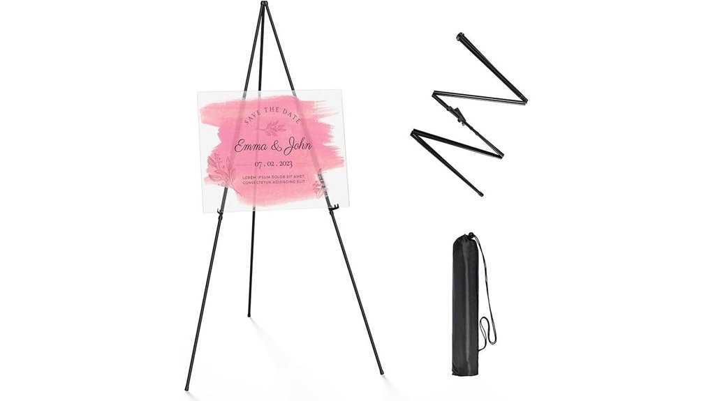 black 63 inch collapsible easel