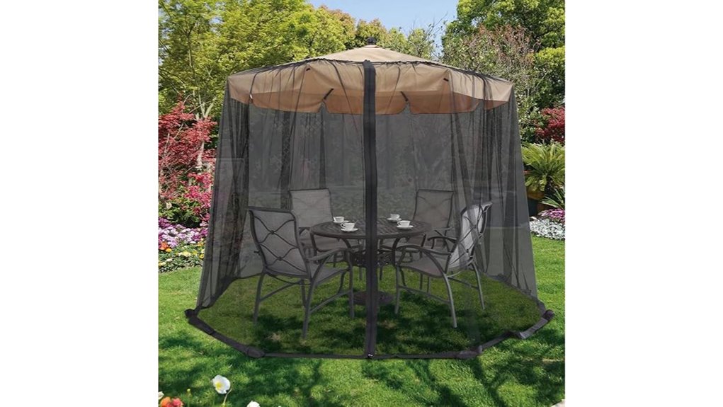 black adjustable patio net