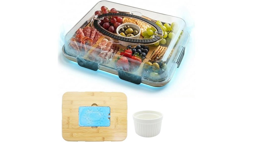 black charcuterie board cooler