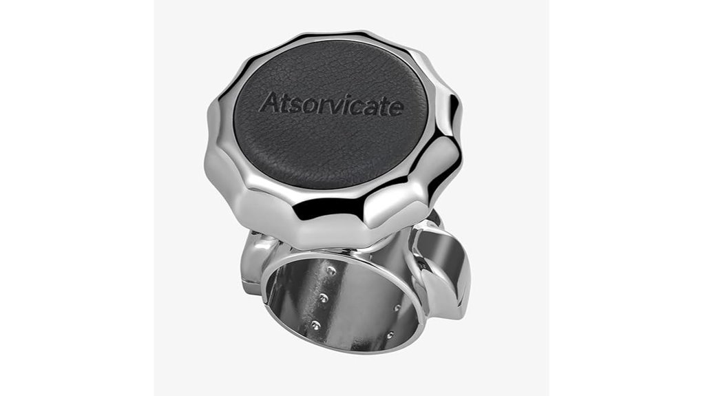 black cowhide metal spinner