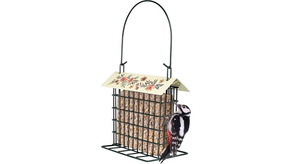 black hanging suet feeder
