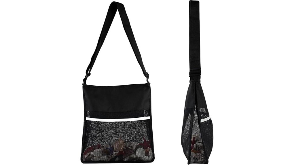 black mesh crossbody bag