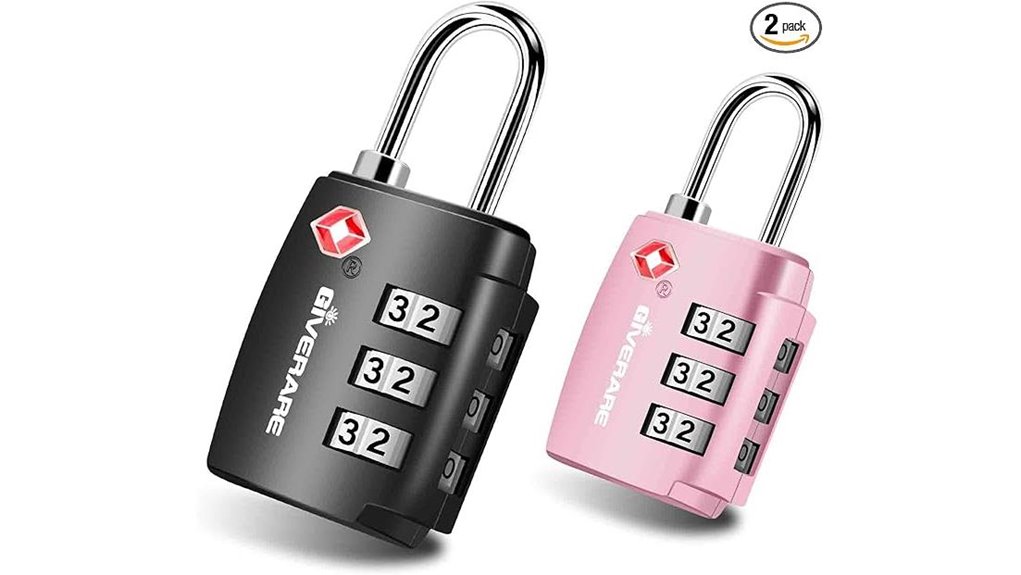 black tsa travel padlocks