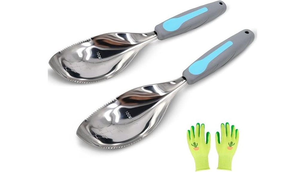 blue 2 piece stainless trowels