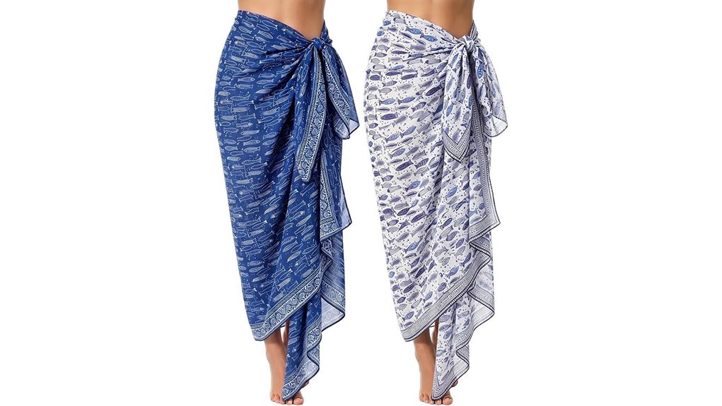 blue fish sarong 44x72