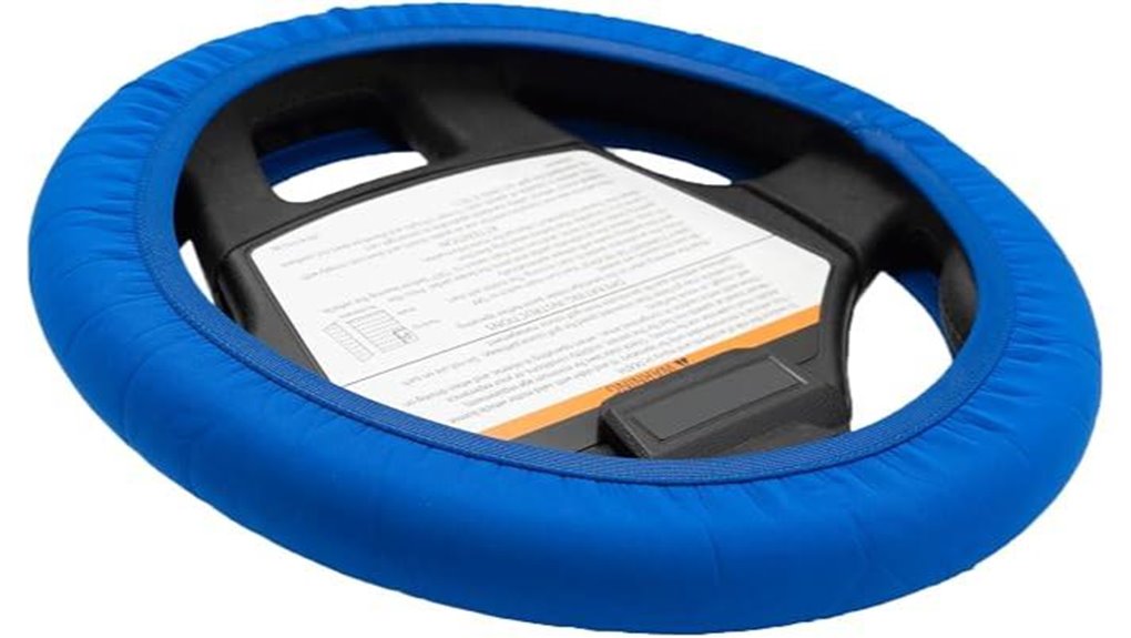 blue neoprene steering cover
