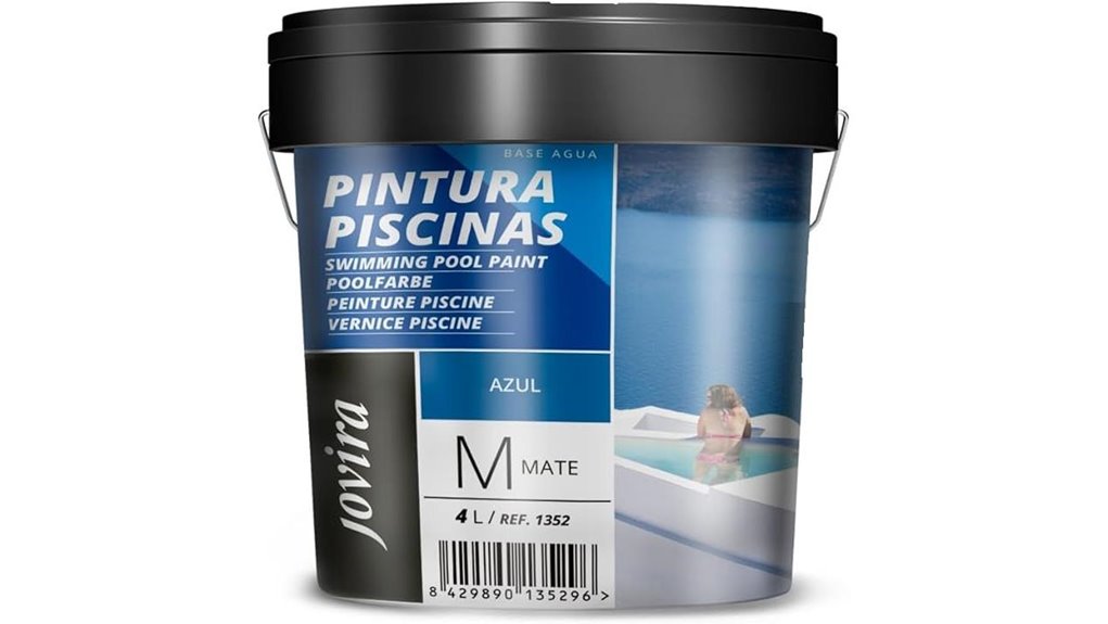 blue water based pool paint