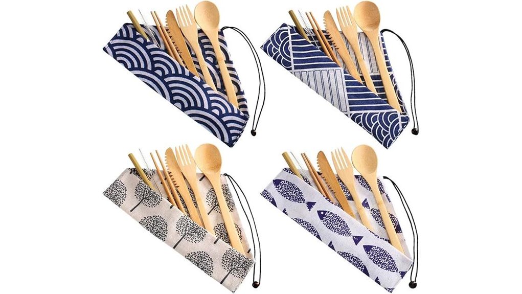 boao bamboo 4 pack cutlery