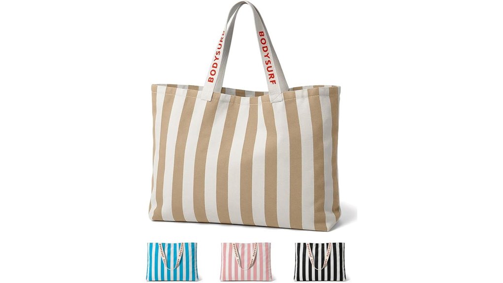 bodysurf canvas striped tote