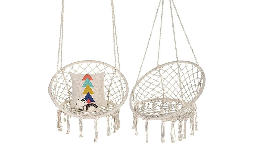 bohemian macrame hammock set