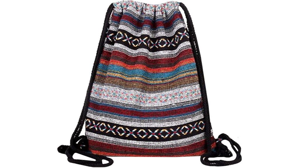 boho light gym backpack